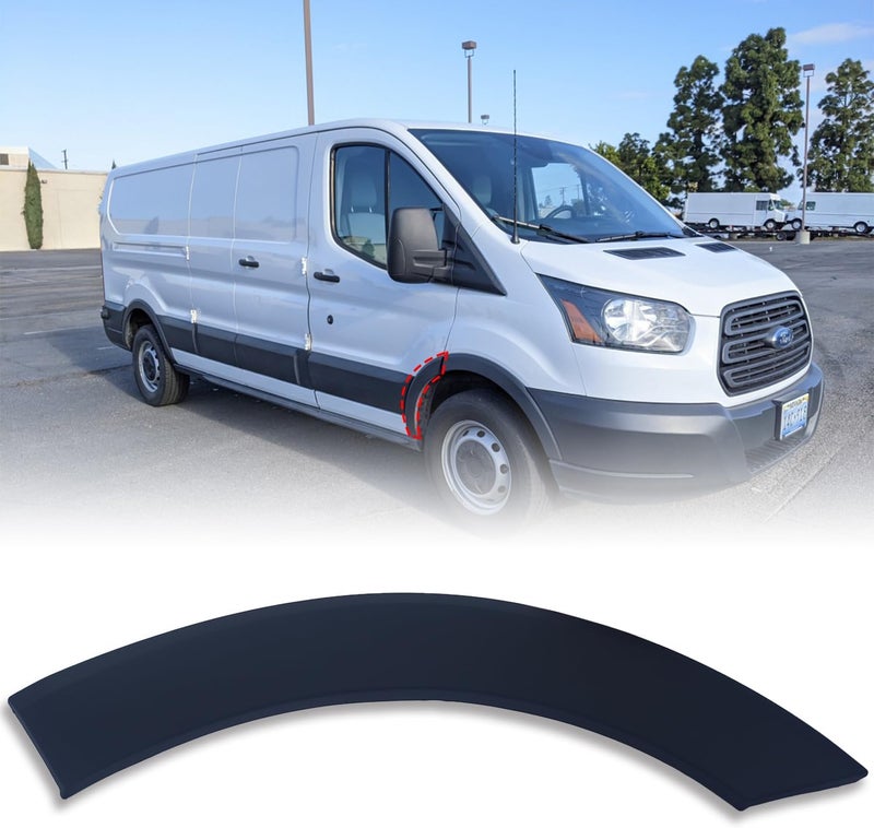 Spwrney Front Passenger Right Side Fender flare Molding for 2015-2023 Transit 150 250 350, Door Deflector Wheel Arch Panel Air Trim Accessories, Replace OEM # BK3Z61278L00AA, Black, 1PC - Image 1